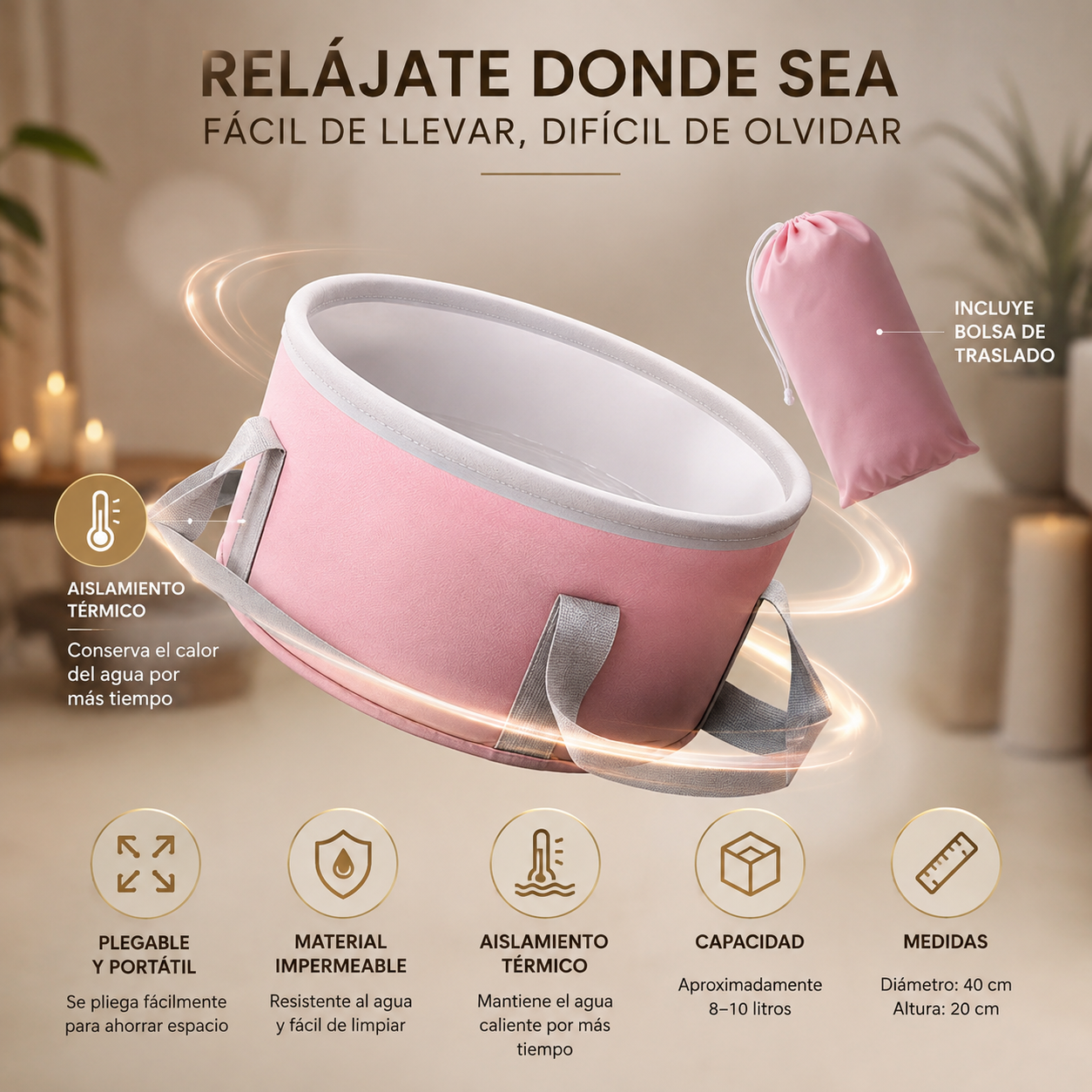 RelaxStep™ – Bañera Plegable para Pies